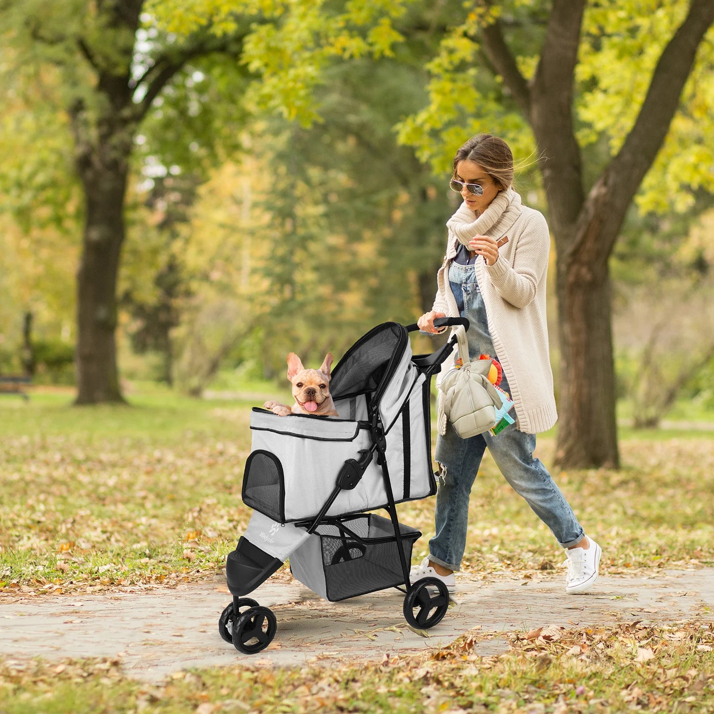 Faltbarer Hunde-Kinderwagen für Hunde – Universeller Outdoor-Wanderwagen für alle Jahreszeiten