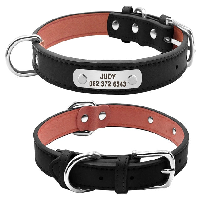 Personalisierbares Leder Hundehalsband, Gravur