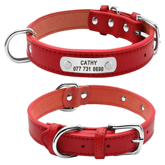 Personalisierbares Leder Hundehalsband, Gravur
