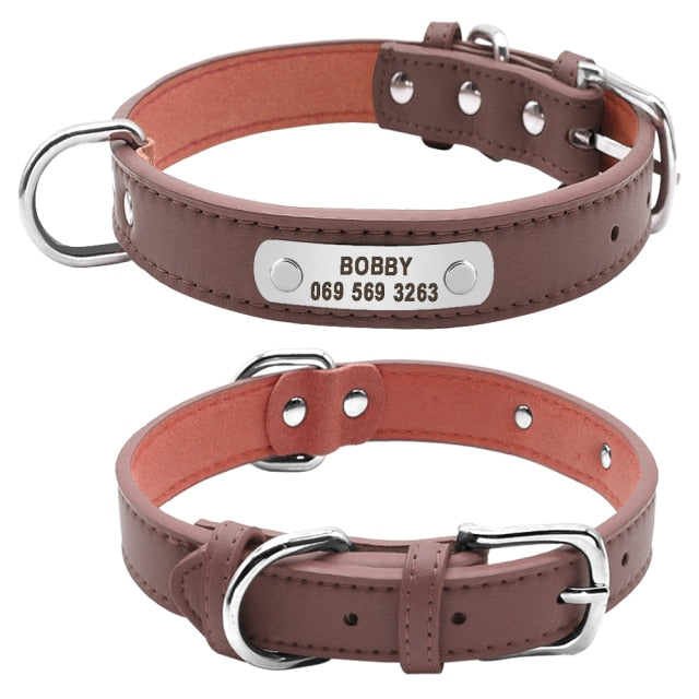 Personalisierbares Leder Hundehalsband, Gravur