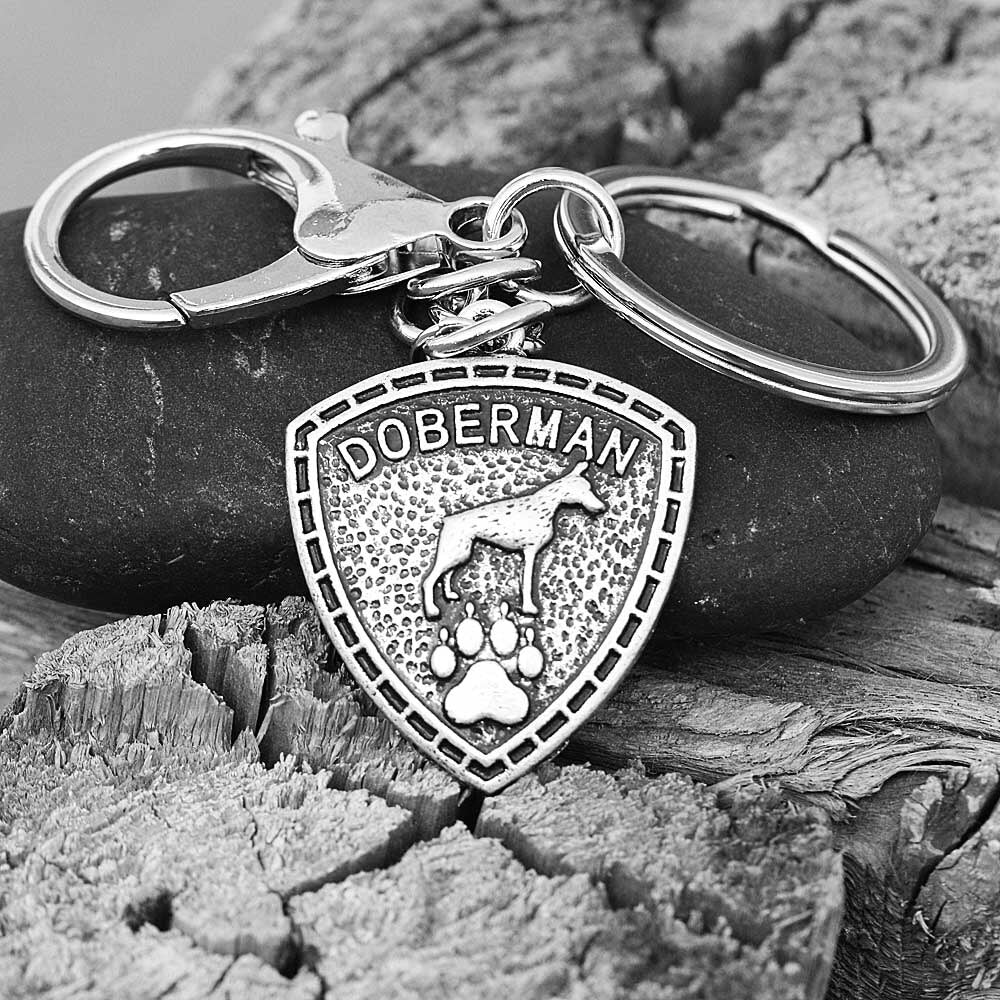 Dobermann Schlüsselanhänger, Armbandanhänger, Charm