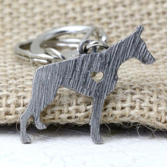 Dobermann Schlüsselanhänger, Armbandanhänger, Charm