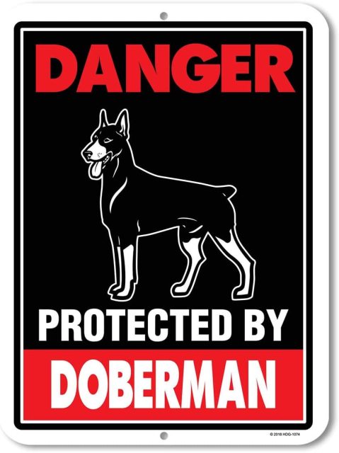 Doberman Pinschers Vintage Metallschilder "Beware", "Warning", "Danger"